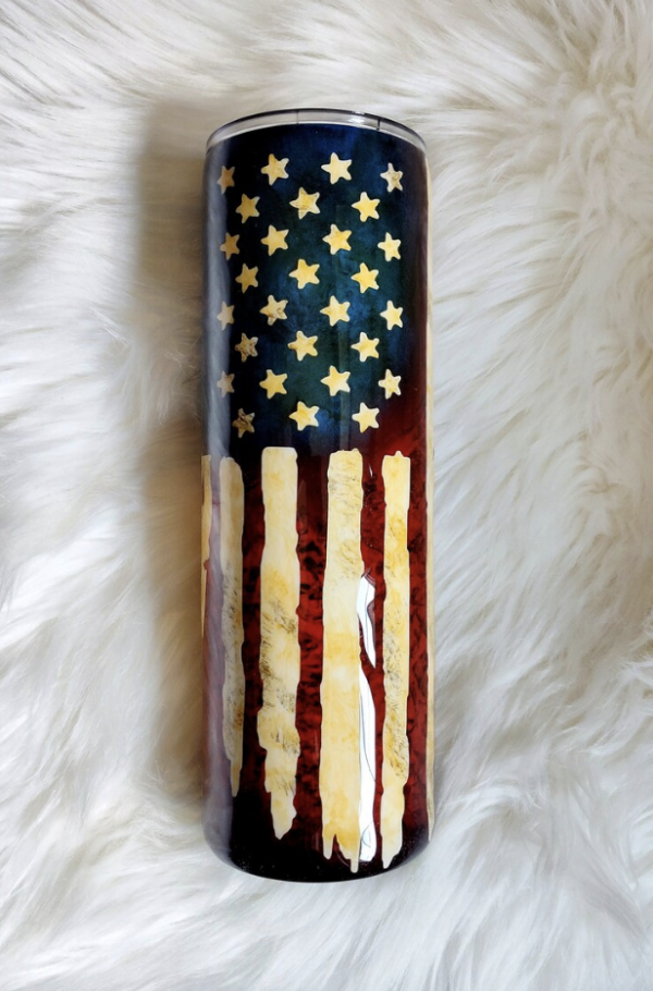 Tx/American Flag tumbler 30oz